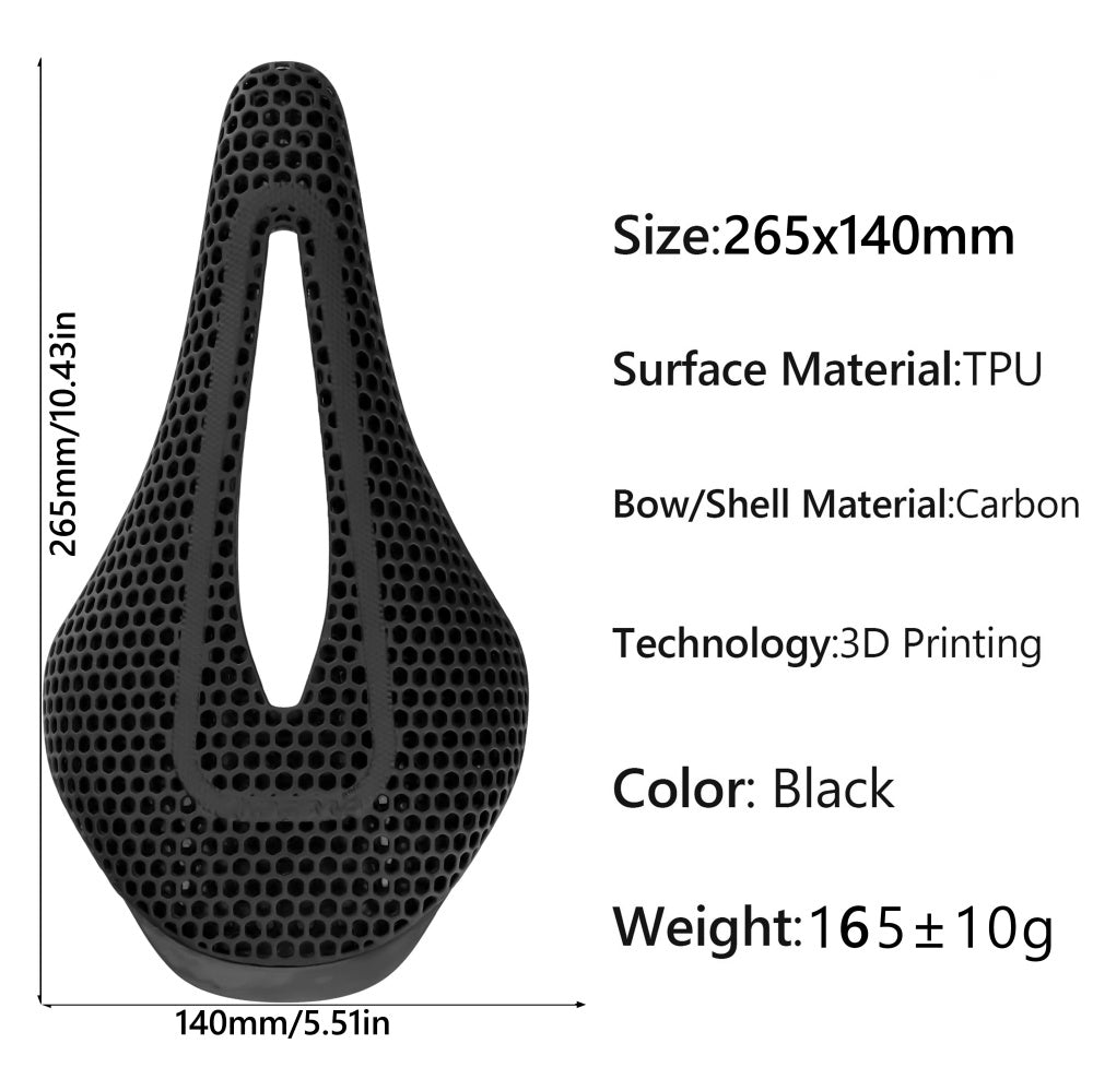 3D printed carbon fiber bicycle saddle R0