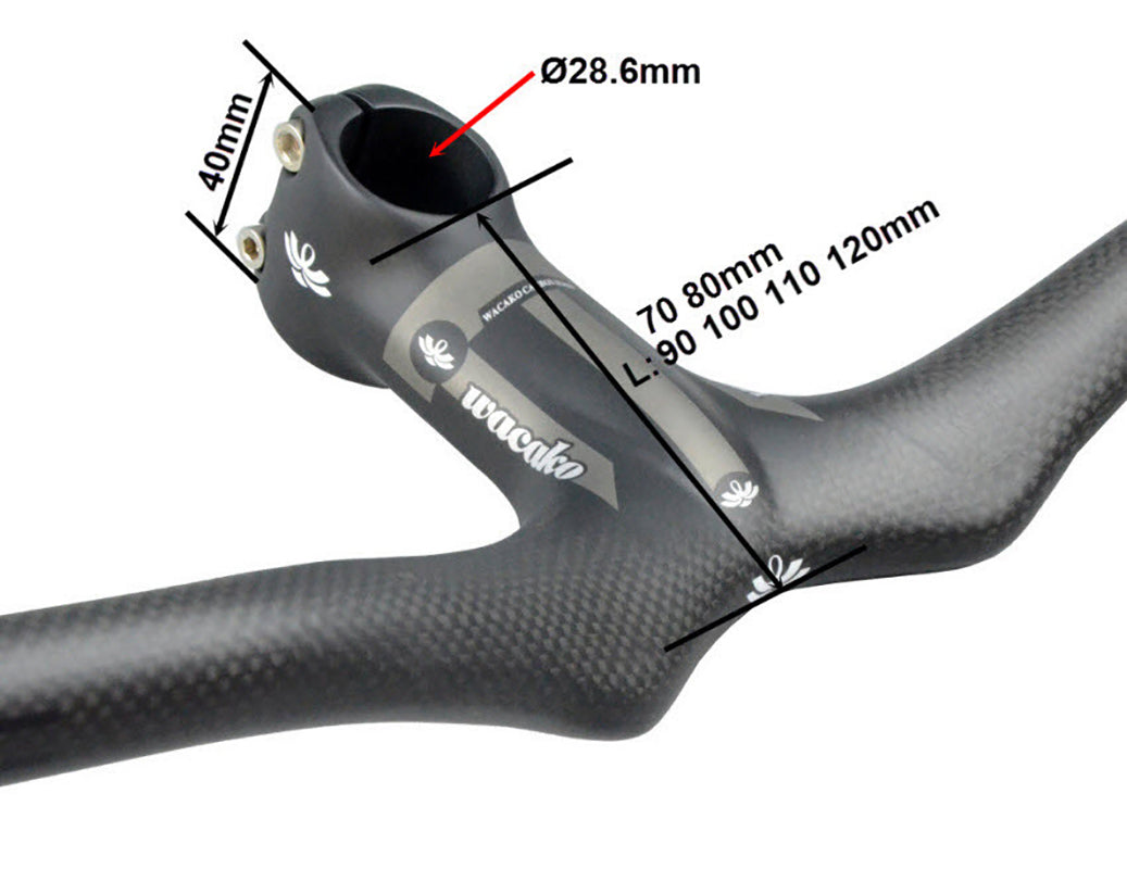 Carbon fibre MTB Handlebar with Integrated Stem for Mountain Bike