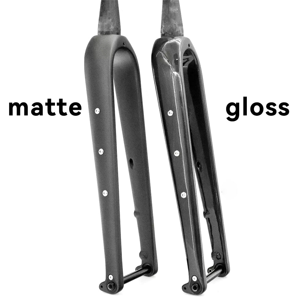 Full Carbon fiber Road Bike Gravel Fork 1 1/8 in Straight / Tapered Tube 700C Flat Disc Brake