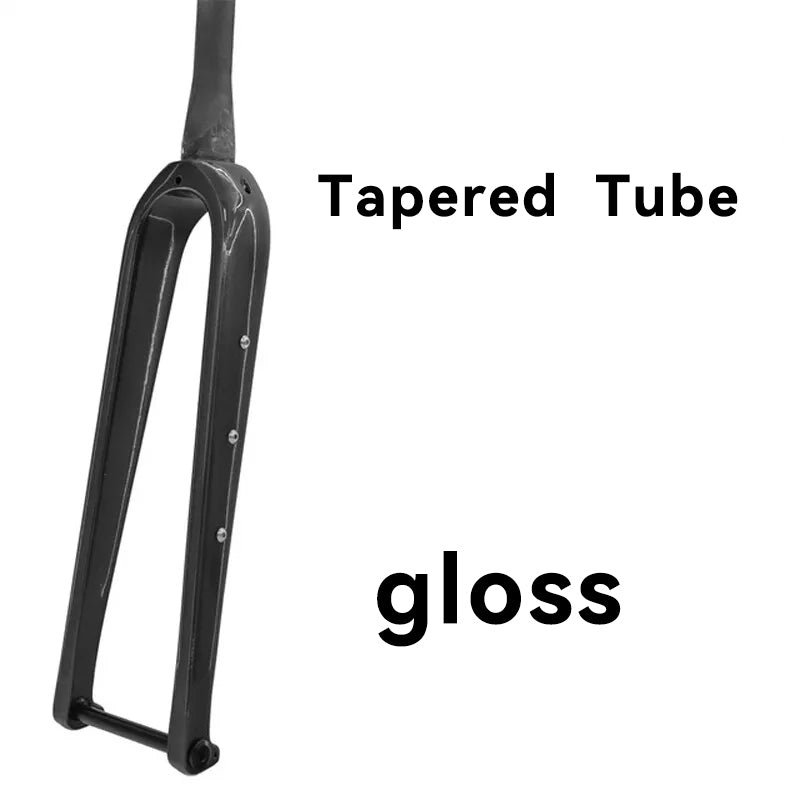 Full Carbon fiber Road Bike Gravel Fork 1 1/8 in Straight / Tapered Tube 700C Flat Disc Brake