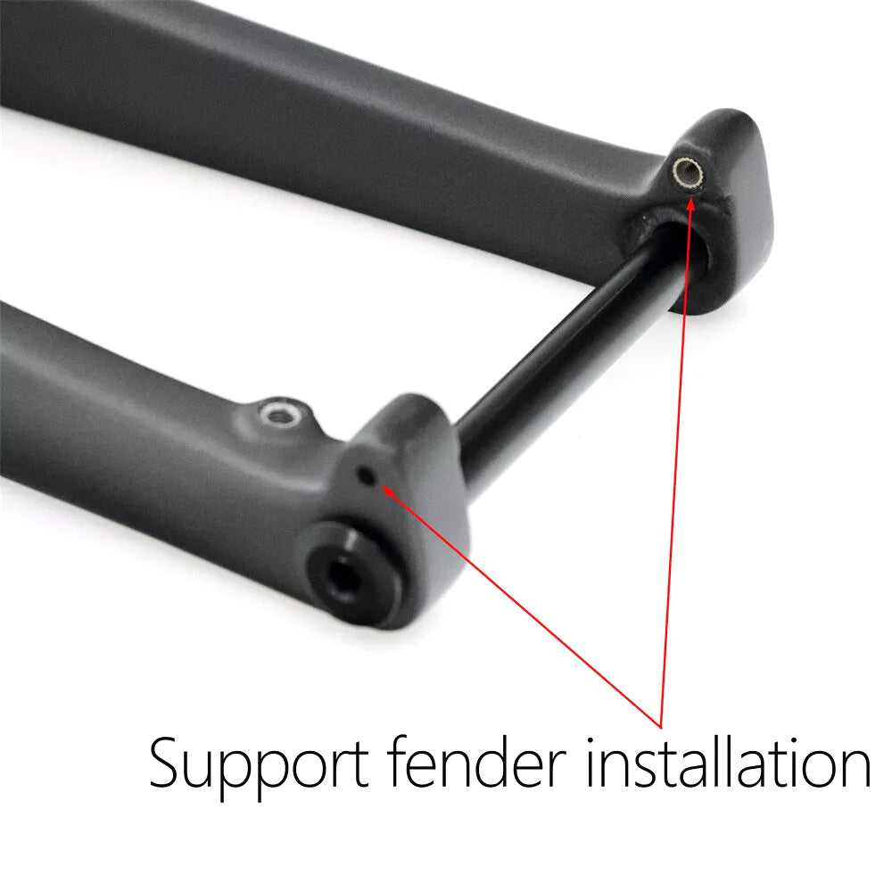Full Carbon fiber Road Bike Gravel Fork 1 1/8 in Straight / Tapered Tube 700C Flat Disc Brake