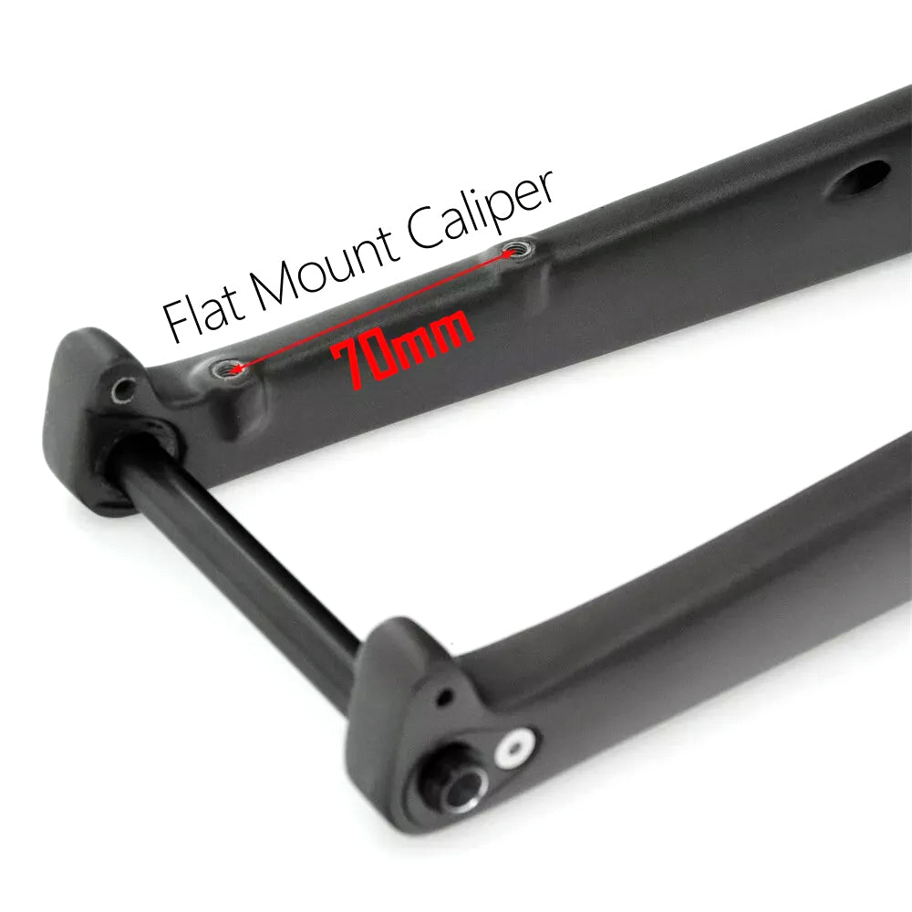 Full Carbon fiber Road Bike Gravel Fork 1 1/8 in Straight / Tapered Tube 700C Flat Disc Brake
