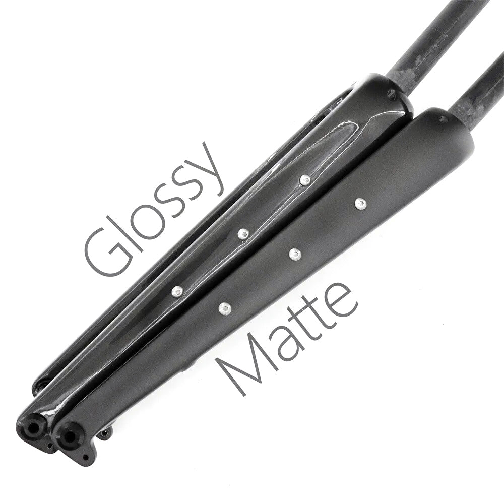 Full Carbon fiber Road Bike Gravel Fork 1 1/8 in Straight / Tapered Tube 700C Flat Disc Brake