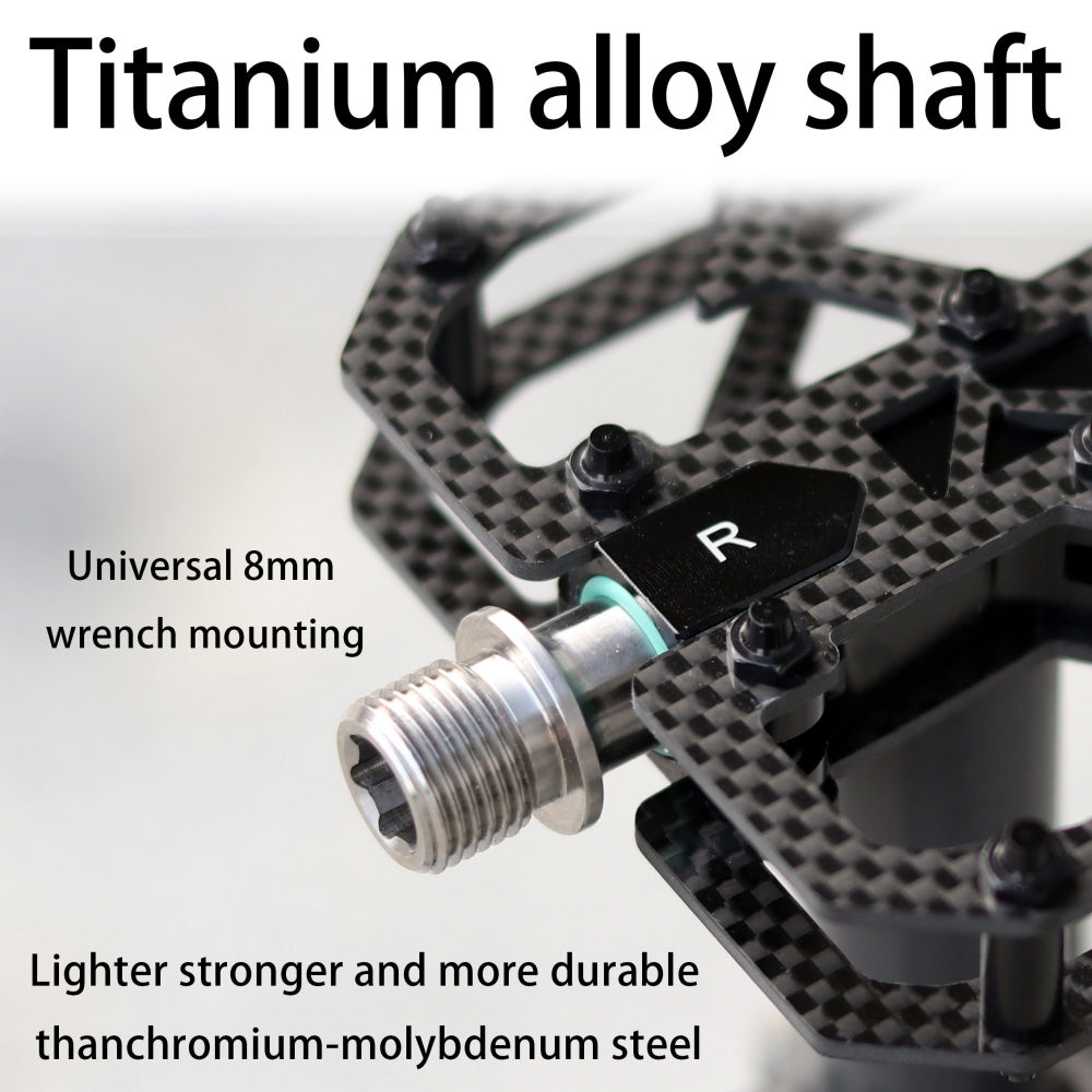 Bicycle Ultralight MTB Carbon Fiber Titanium Axle 3 Bearing Pedals
