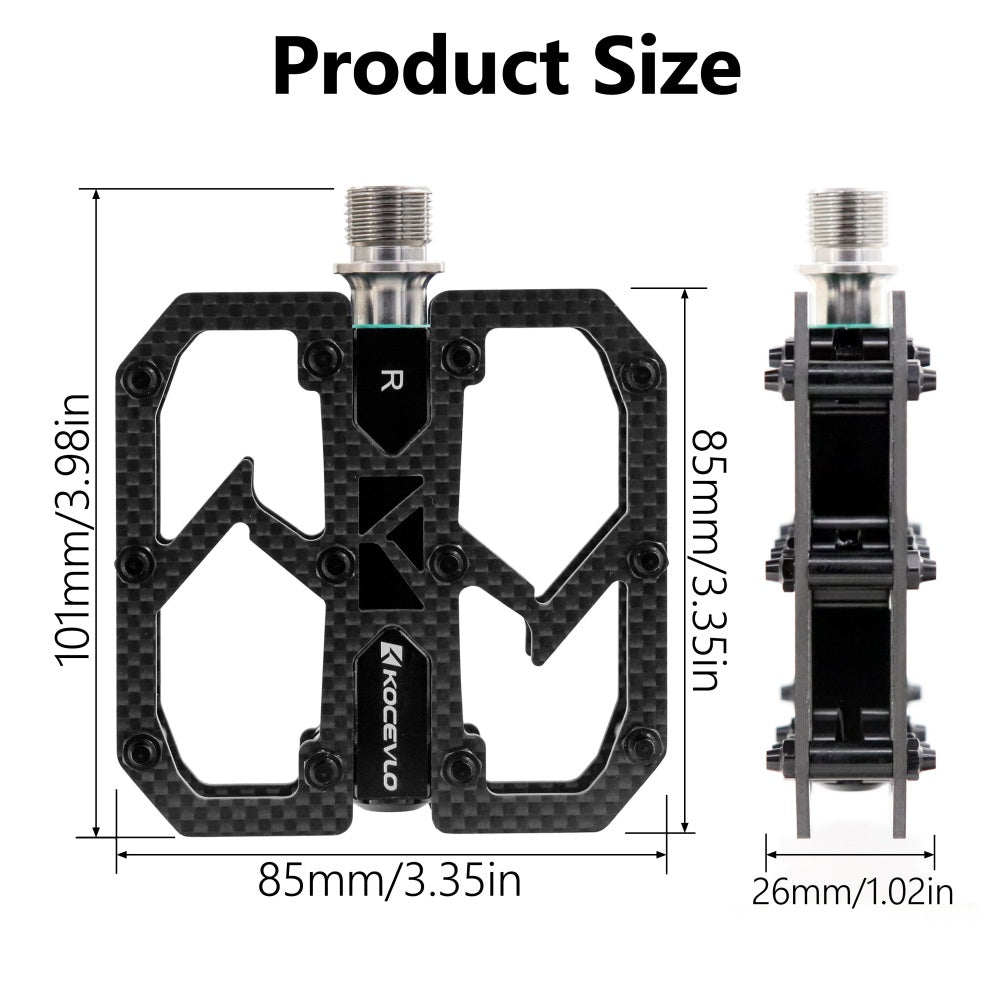 Bicycle Ultralight MTB Carbon Fiber Titanium Axle 3 Bearing Pedals