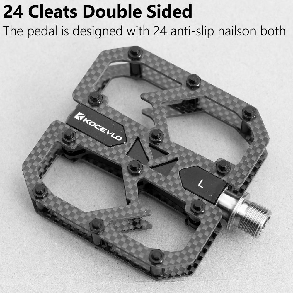 Bicycle Ultralight MTB Carbon Fiber Titanium Axle 3 Bearing Pedals