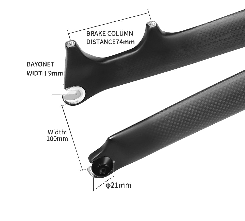 700C 25c 1 1/8 V & Disc Brake 3K Carbon Fiber Road Bike Bicycle Fork