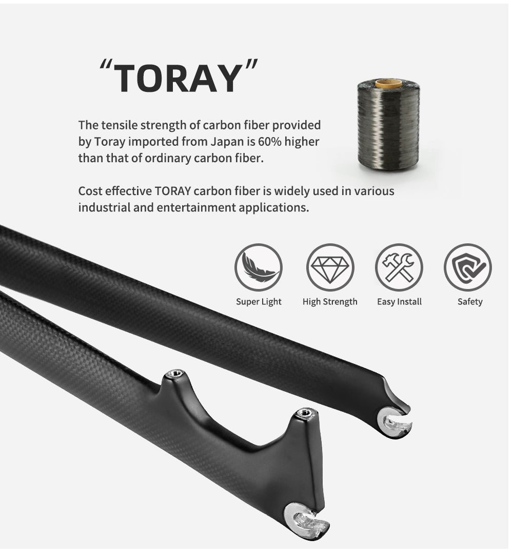 700C 25c 1 1/8 V & Disc Brake 3K Carbon Fiber Road Bike Bicycle Fork