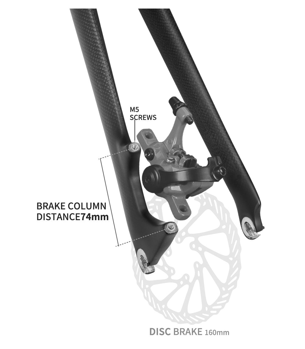 700C 25c 1 1/8 V & Disc Brake 3K Carbon Fiber Road Bike Bicycle Fork