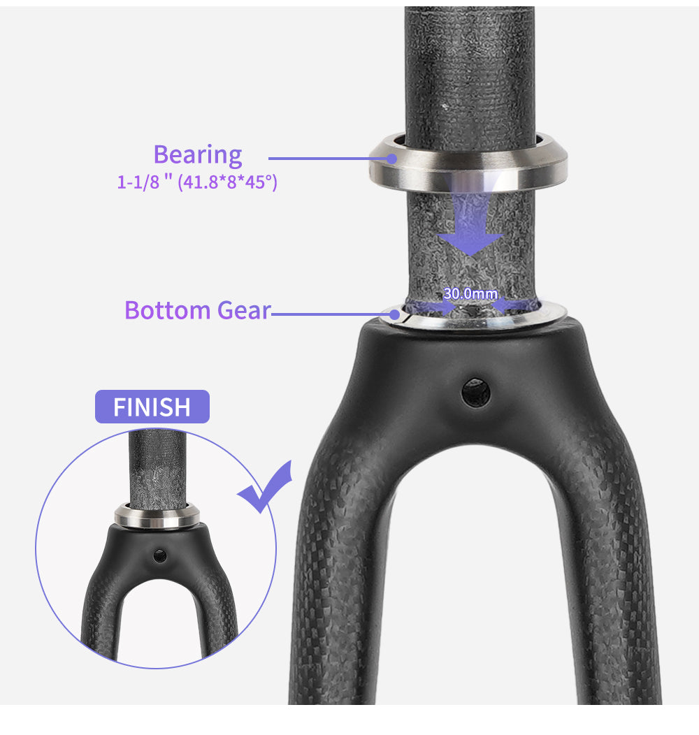 700C 25c 1 1/8 V & Disc Brake 3K Carbon Fiber Road Bike Bicycle Fork
