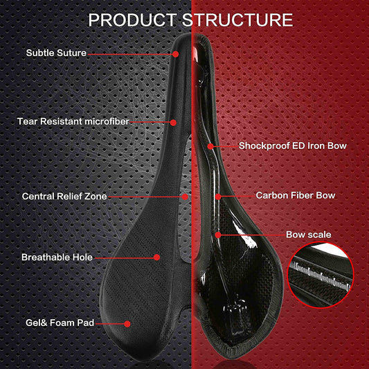 carbon fiber bicycle MTB / road bike saddle