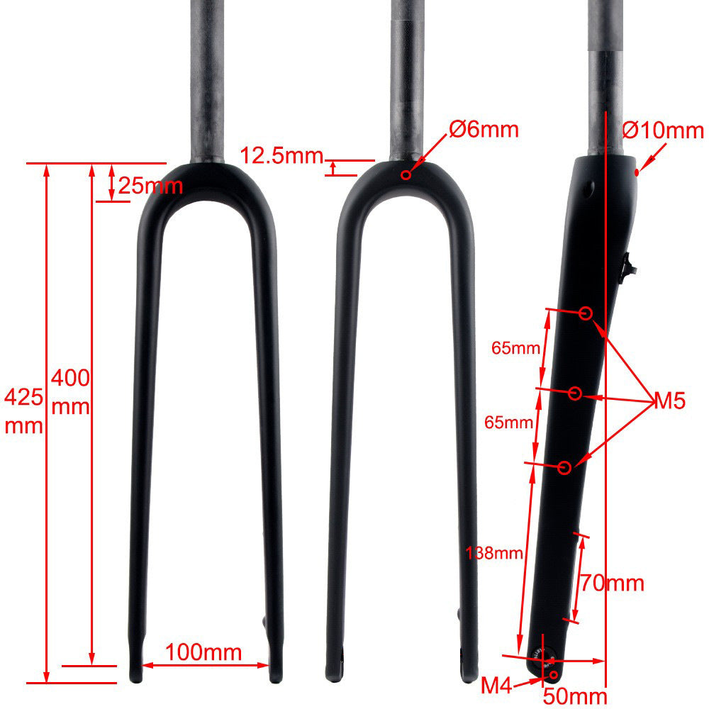 700C Carbon fiber bicycle Road Bike Gravel Fork 1 1/8 or 1 1/2 tapered Disc QR