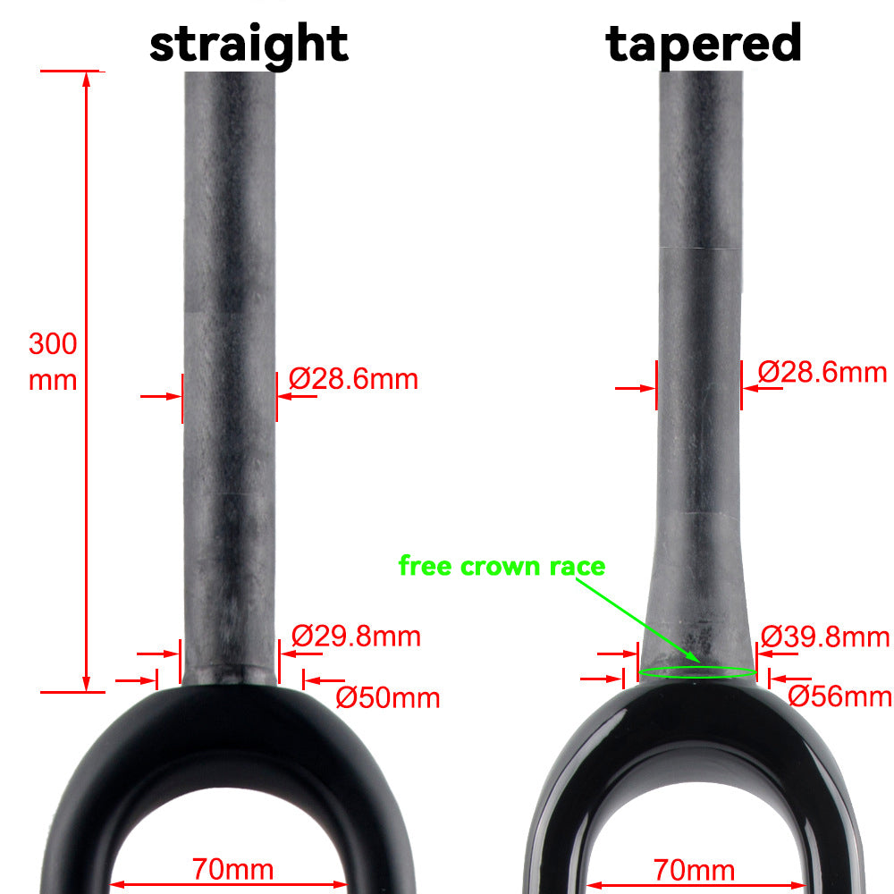 700C Carbon fiber bicycle Road Bike Gravel Fork 1 1/8 or 1 1/2 tapered Disc QR